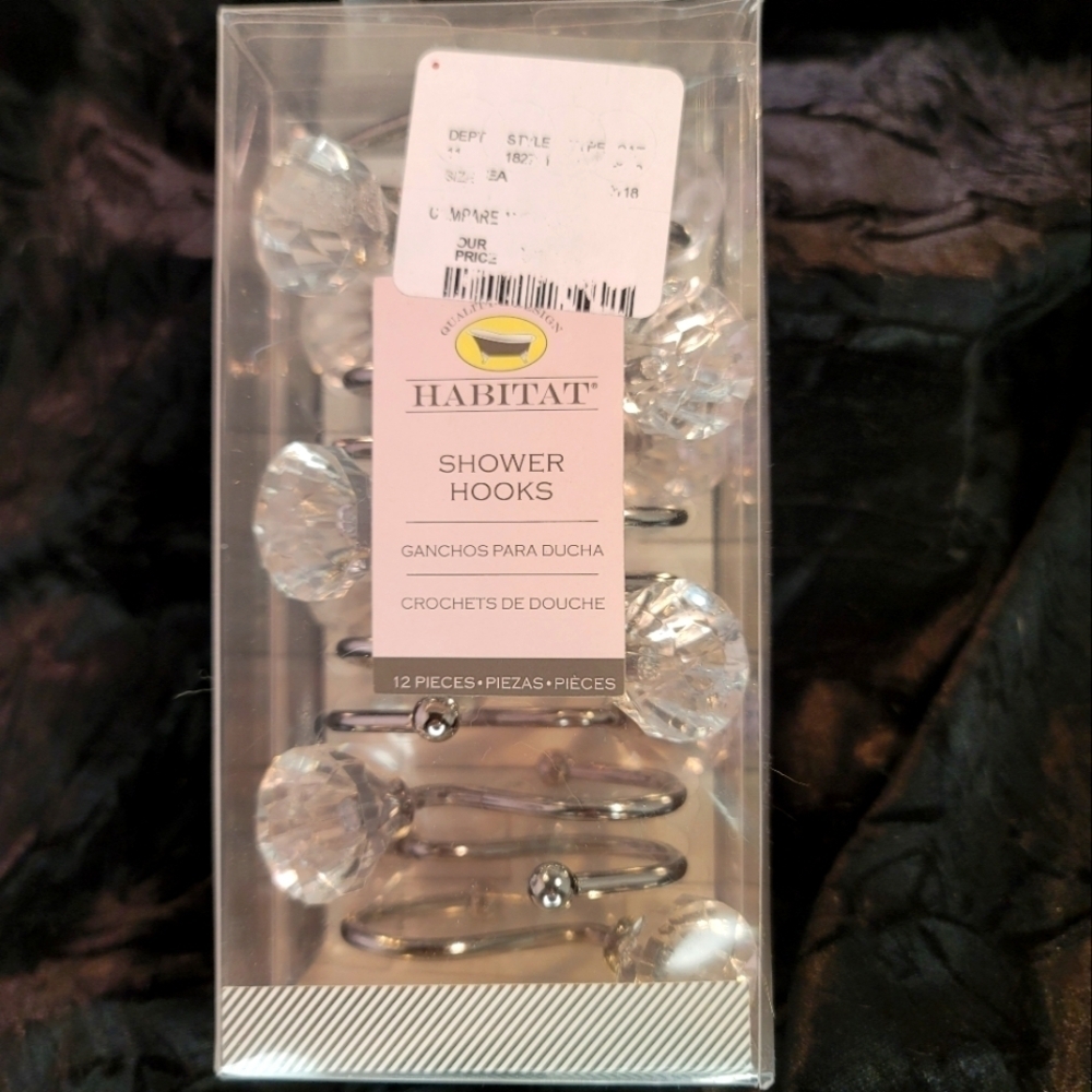 0269. NWTs ~ Habitat ~ Crystal Look Shower Hooks ~ Add Sparkle to your Bath 🩷💜